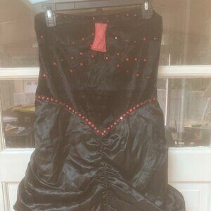 Black Widow Halloween Costume Dress, Veil (web)) and arm gauntlets L